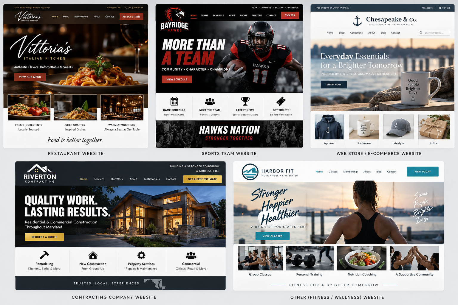 Maryland Advertising Solutions website design portfolio concepts